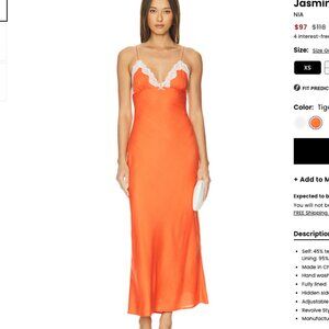 NIA Jasmine Dress in Tigerlily from Revolve